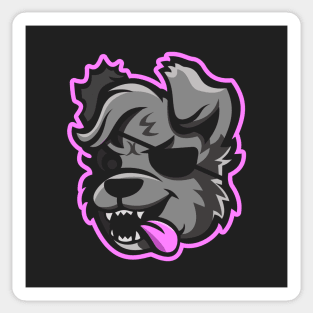 One-Eyed Wolf Dog Sticker